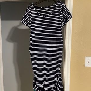 Navy Stripped Maternity Dress